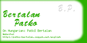 bertalan patko business card